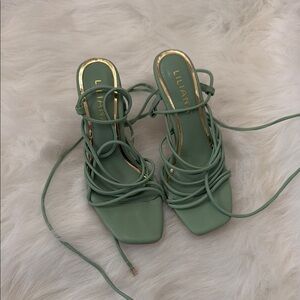 NEW Liliana Women's Green Strappy Heels